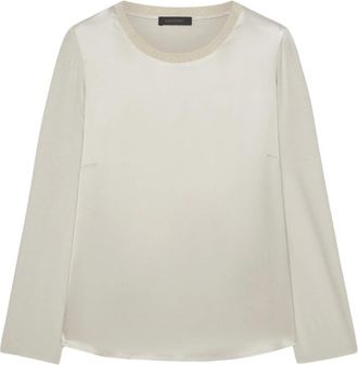 Elena Miro Viscose T-shirt - Dames - Blouses - Beige - L - Overhemden