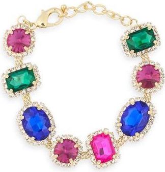Eye Candy Los Angeles Talia Crystal Line Bracelet in Gold at Nordstrom Rack