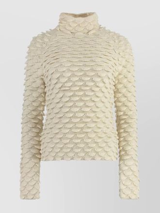 Bottega Veneta knit turtleneck sweater with fish scale design