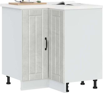 vidaXL Mobile Base ad Angolo Cucina Lucca Grigio Cemento in Truciolato - Vidaxl