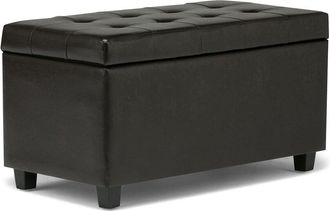 Simpli Home Cosmopolitan 34In Transitional Rectangle Storage Ottoman