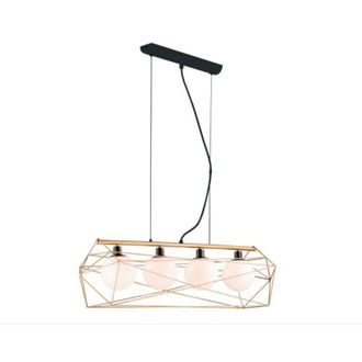 Fan Europe Sospensione abraxas in metallo nero e oro a quattro luci