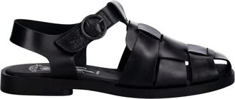 FLY London Ared 437 Platte Sandaal - Dames - Sandalen - Zwart - 36 EU - Leer - Schoenen