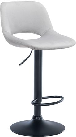 Clp Clp - Taburete De Bar Camden En Terciopelo Gris Claro Metal Negro Mate