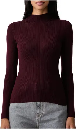 Twinset Jersey de cuello alto de lana acanalada - Knitwear - Mujer - Rojo - XL
