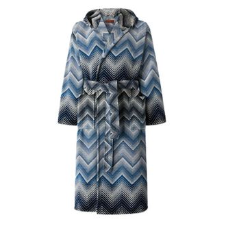 Missoni Home Marea Hooded Bathrobe - female - Missoni Home - Robes - Blue - L - Nightwear & Lounge