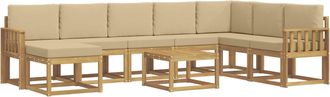vidaXL Conjunto De Sof&aacute;s De Exterior 9 Uds. Y Beige Vidaxl