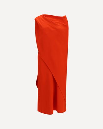 Balenciaga Draped silk midi Dress Female 38