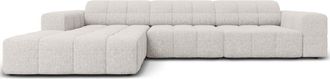 BLOOMINGLOFT 4-Sitzer Design Ecksofa Chicago mit Eckteil links, Chenille-Bezug
