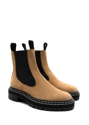 Proenza Schouler Sandy Brown Suede Chelsea Boots Size 37