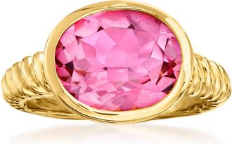 Ross-Simons Pink Topaz Ring in 18kt Gold Over Sterling