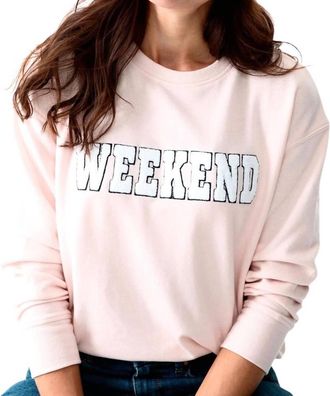 Shiraleah Weekend Crewneck Sweatshirt In Blush