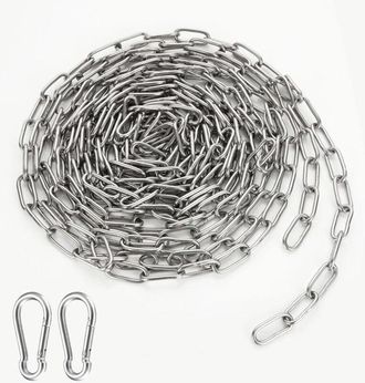 OEM Cadena De Acero Inoxidable - 6 M - 3 Mm - Para Valla Exterior Perro Anclaje Suelo - 80 Kg - 1 Unidad