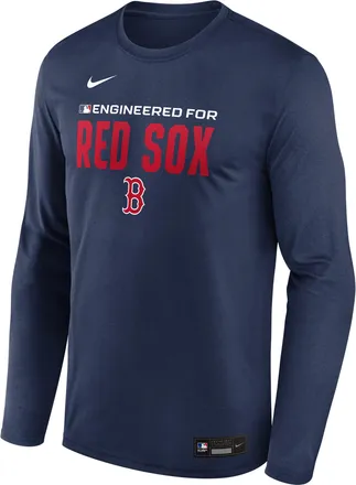 Nike Boston Red Sox Authentic Collection Team Issue Nike Mens Dri-FIT MLB Long-Sleeve T-Shirt in Blue | 02TJ44BBQ-JE6