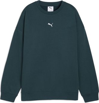 Puma Puma Womens Essentials Oversized Crew Fl Sweatshirt Green Terrain 14