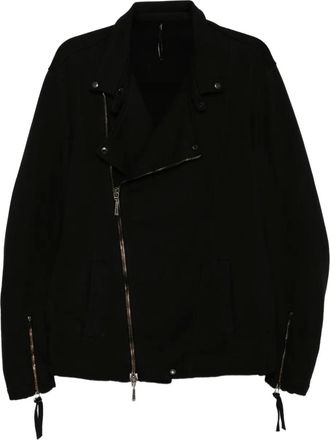 Masnada Giacca biker in cotone - Nero