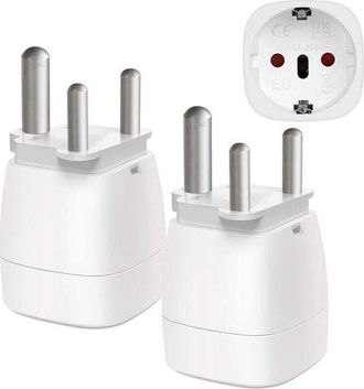 OEM [2 Unidades] Adaptador De Viaje De Francia A Sud&aacute;frica, De 2 Pines Europeos A 3 Pines Tipo M, Adaptador De Enchufe Para Mozambique, But&aacute;n, Namibia Y B