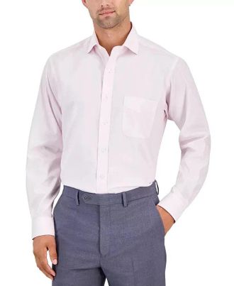 Club Room Dress Shirt Mens Parfait Pink Regular Fit Business Oxford FTS1646