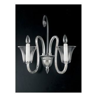 Netlighting PALACE Twin 2 Light Candle Wall Light Chrome 60x48x32cm in Silver | Size: 60 x 48 x 32 cm