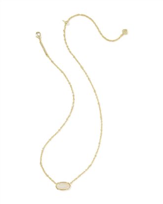 Kendra Scott Womens Tiger Striped Elisa Short Pendant Necklace In Gold Natural Mother-Of-Pearl