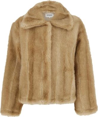 Apparis Jassen, Dames, Beige, M, Leer, Elis Geknipt Mink Jas