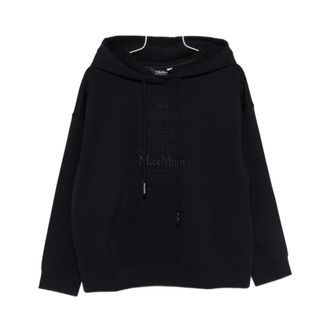 Max Mara Hoodies, female, Blue, Size: S Smmandrea Technical Cotton Jersey Sweatshirt