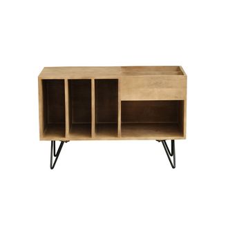 Miliboo Miliboo - Aparador De Almacenaje De Vinilos En Madera De Mango Y Metal 90 Cm Boogie