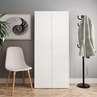 vidaXL Zapatero De Madera Contrachapada Blanco 80x35,5x180 Cm Vidaxl