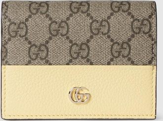 Gucci Bi-color GG Marmont Small Wallet, Yellow, Leather