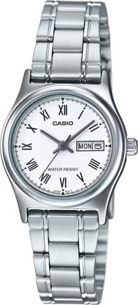 Casio Womens White Dial Analog Watch Stainless Steel Bracelet - LTP-V006D-7BUDF