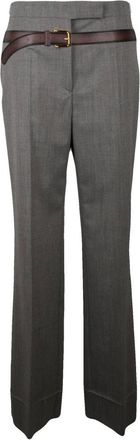 Prada Wide Trousers, female, Gray, Size: S Pantalone