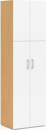 IDMarket Juliana Armadio A 2 Ante Bianco E Legno 50 Cm Armadio Con Ripiano