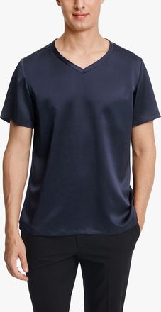 LilySilk Short-Sleeved V Neck Silk Mens Tee