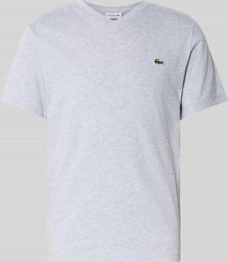 Lacoste Regular Fit T-Shirt aus reiner Baumwolle in Hellgrau, Größe XL