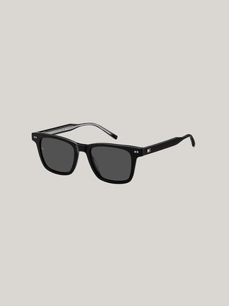 Tommy Hilfiger Mens Modern Prep Rectangle Sunglasses - Black