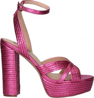 Ex&eacute; Womens Ophelia Platform Block Heel In Fuchsia Snake