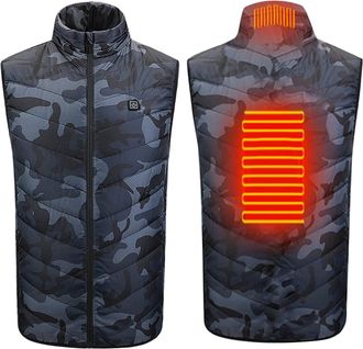 Generic Heated Vest for Men USB Heating Body Warmer Rechargeable Gilet Winter Thermal Coat for Outdoor Activities Camping Hiking Riding Unisex