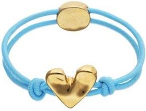UNOde50 Blue Elastic Thread Bracelet With 18K Gold-Plated Heart at Nordstrom, Size Medium