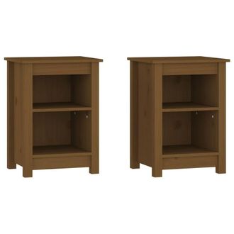 Berkfield Home Bedside Cabinets 2 pcs Honey Brown 40x35x55 cm Solid Wood Pine | Size: 40 x 35 x 55 cm