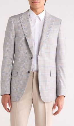 John Varvatos Windowpane Plaid Knit Sport Coat in Grey at Nordstrom Rack, Size 36 Regular