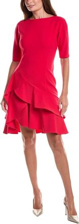 Teri Jon by Rickie Freeman Stretch Crepe Double Ruffle Cocktail Dress