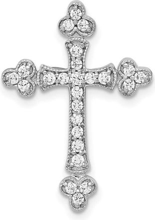 Diamond2Deal 14K White Gold Lab Grown Diamond Cross Pendant (0.26ct, VS, G-H)