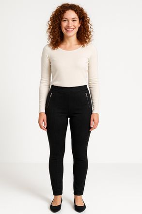 Only Leggings ONLY ONLANGALI LIFE ZIP FAUX S LEGGING CC PNT, Damen, Gr. XS (34), L&auml;nge 32, schwarz, Obermaterial: 90% Polyester, 10% Elasthan, unifarben, s