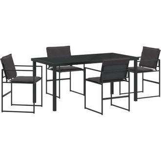 vidaXL Vidaxl - Conjunto De Comedor De Jard&iacute;n 5 Pcs Negro 160 X 80 X 73 Cm