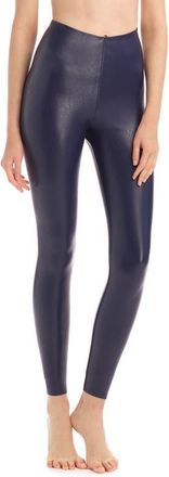 Commando Control Top Faux Leather Leggings in Navy at Nordstrom, Size X-Large