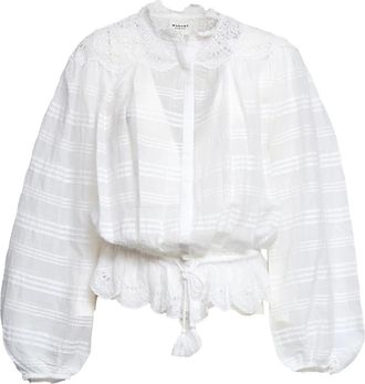 Isabel Marant Isabel Marant, Blouses, female, White, Size: 2XS Floral Lace Cotton Blouse