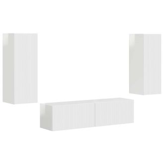 vidaXL Conjunto De Mueble De Tv 2 Pcs Brillante Madera De Ingenier&iacute;a Vidaxl