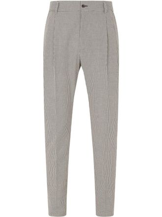 Dolce & Gabbana houndstooth tailored trousers - men - Cotton - 54 - White