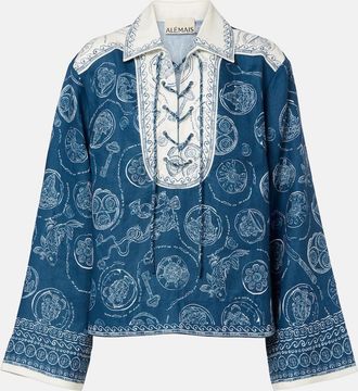 Alemais Al&eacute;mais Blusa Lucky in lino con stampa