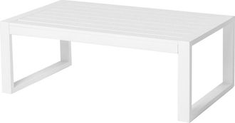 LOLAhome Mesa de centro de exterior blanca de aluminio para terraza
